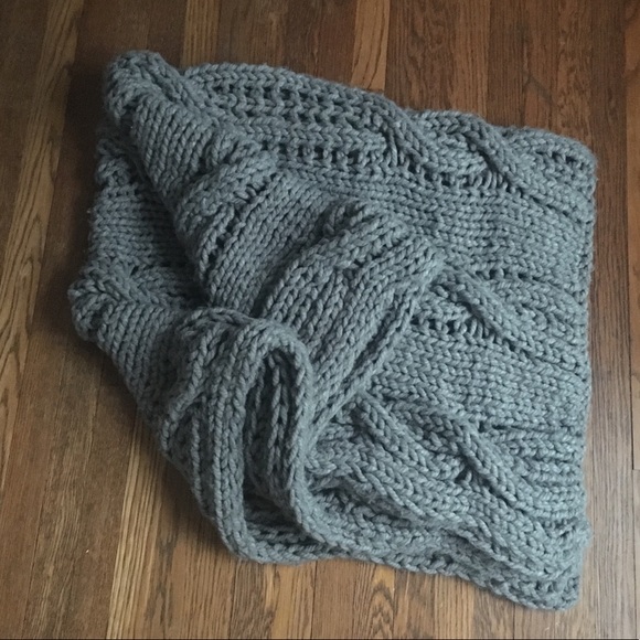 Other - Pottery Barn Chunky Cable Knit Throw Blanket Gray